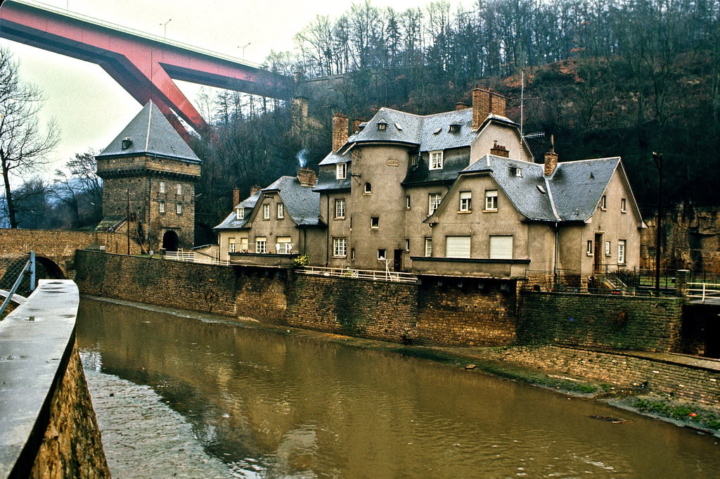 #20 View from the Rue du Pont bridge, The Old Quarter of Pfaffenthal, Luxembourg City, Jan. 1972