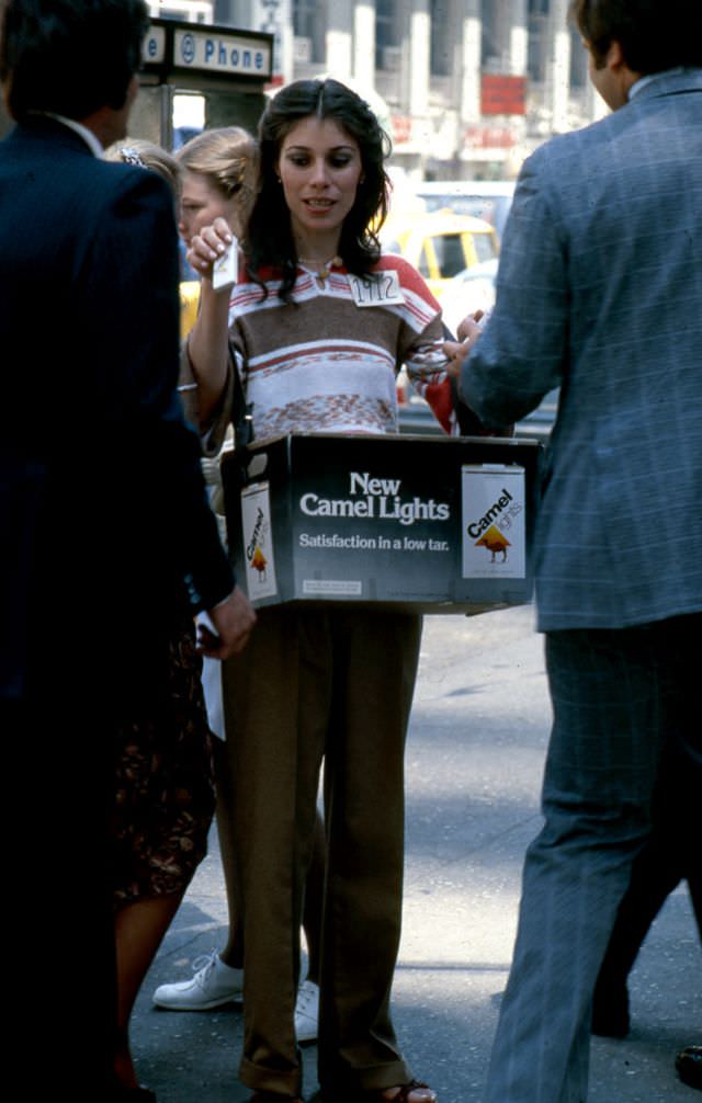 #17 Girl promoting “New Camel Lights”, Manhattan, 1978