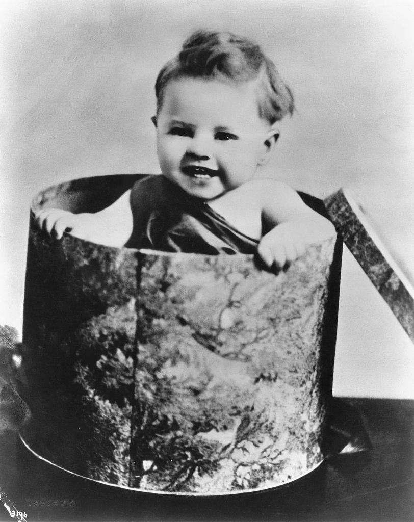#3 Mickey Rooney as infant inside a hat box, 1920