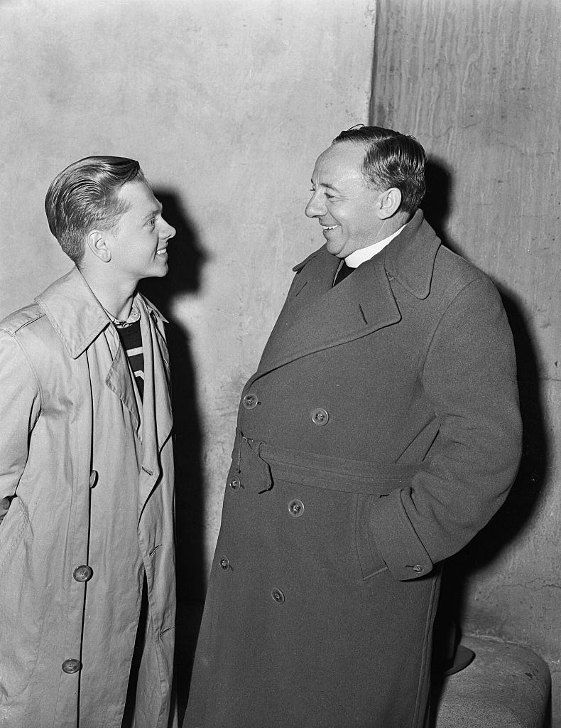#50 Mickey Rooney with Reverend Robert Anderson Jardine.