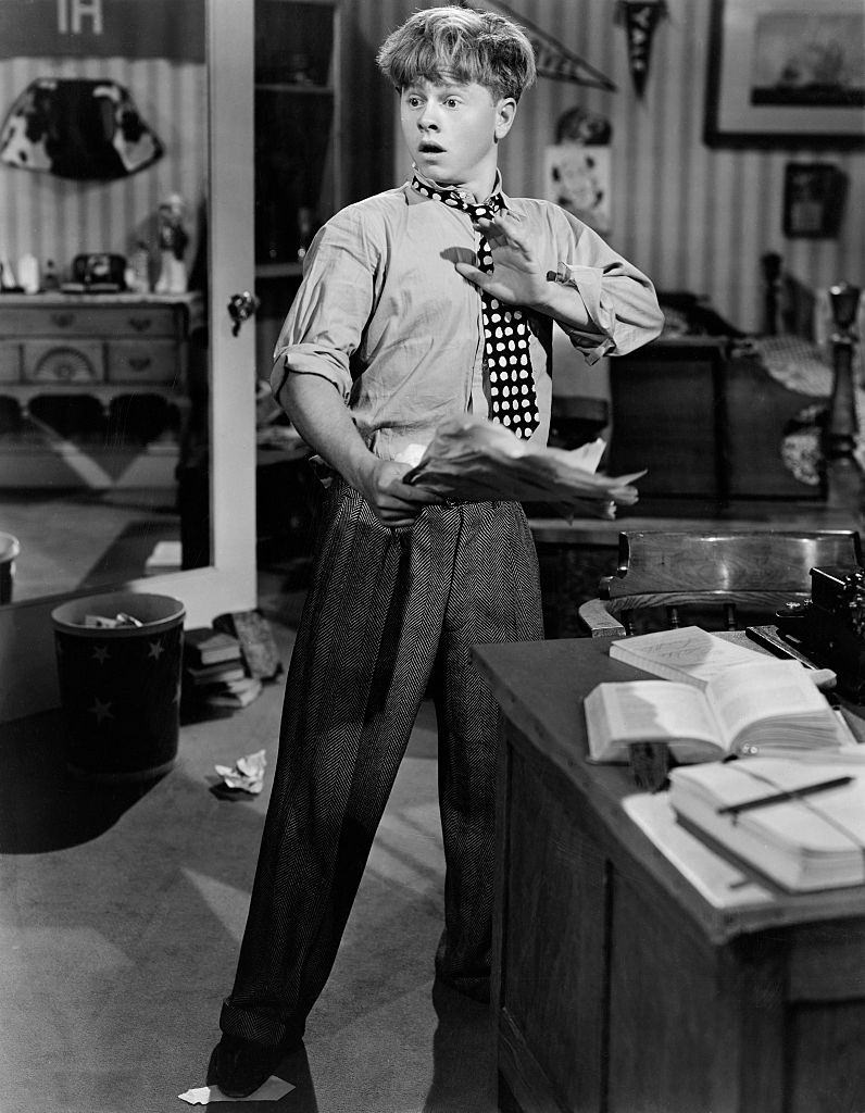 #61 Mickey Rooney practices for his school drama production in Andy Hardy Gets Spring Fever.