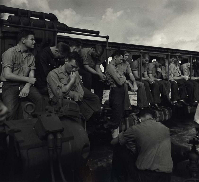 Sailors Aboard U.S.S. Yorktown, 1943.
