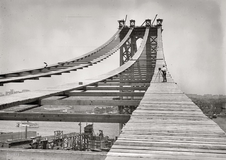 #4 Famous manhattan bridge under construction, 1905