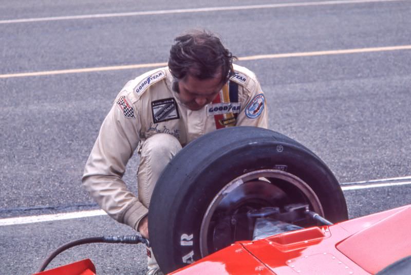 #29 John Martin decides to check his own tire pressure