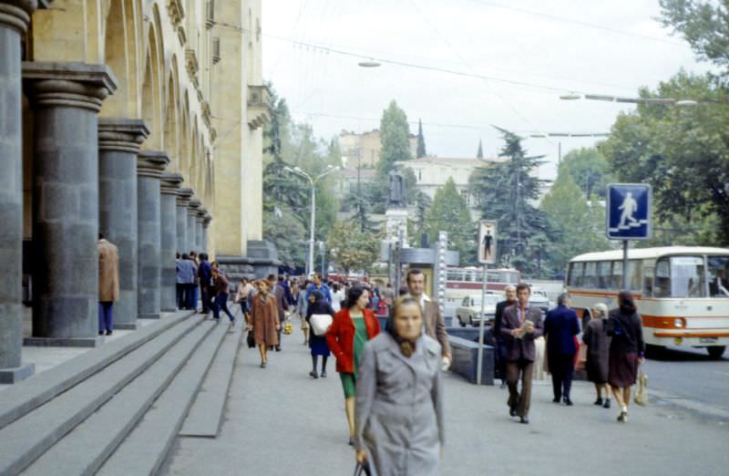 #7 In the background a monument of Shota Rustaveli, Tbilisi, 1970s