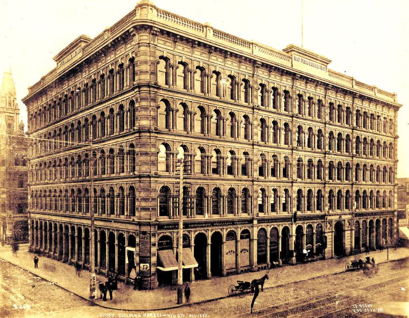 #6 Flood Building, Market and Fourth Street, 1890s.