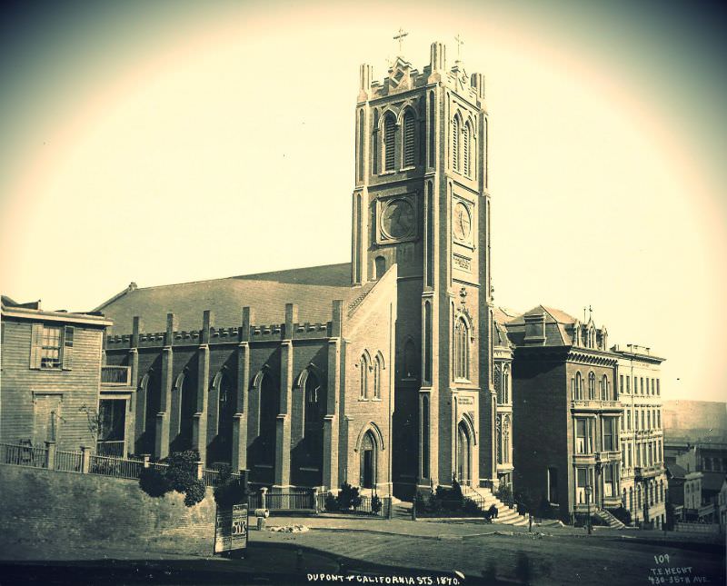 #21 The old St. Mary’s church at Dupont (Grant) and California Street, 1890s.