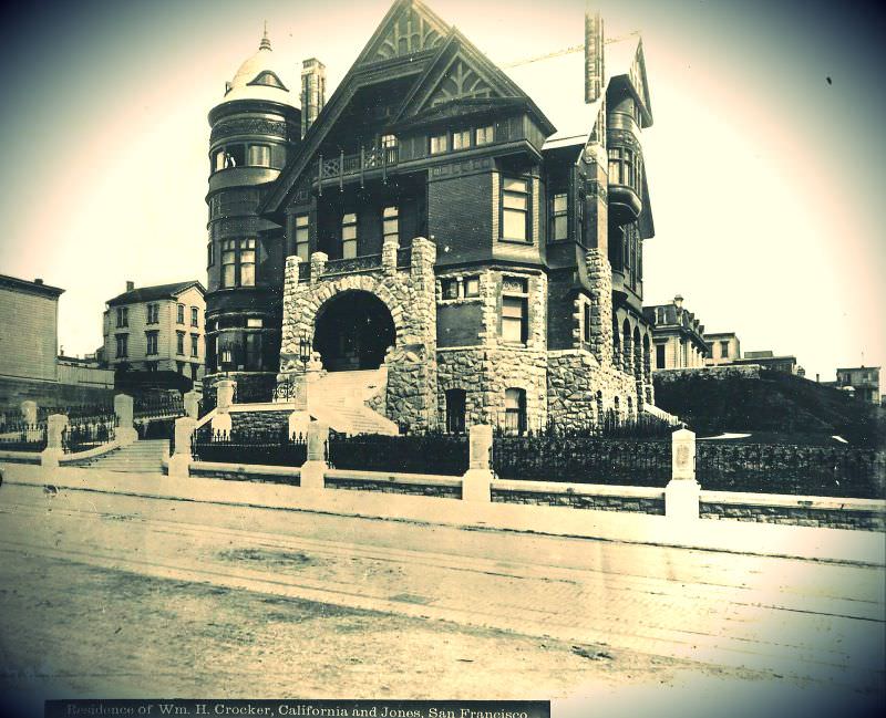 #1 William Crocker residence on corner of California and Jones Streets, 1890s.