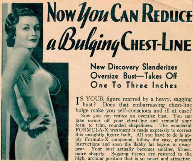 However, according to this ad, one’s chest-line can bulge too much.