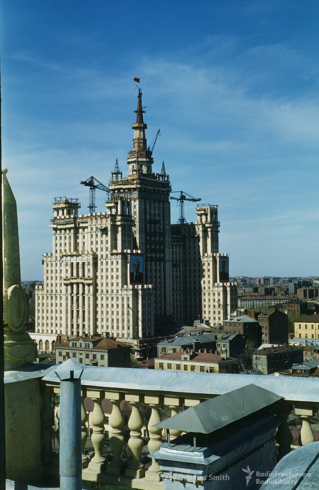 #70 The finishing touches are put on the Stalinist skyscraper on Kudrinskaya ploshchad.