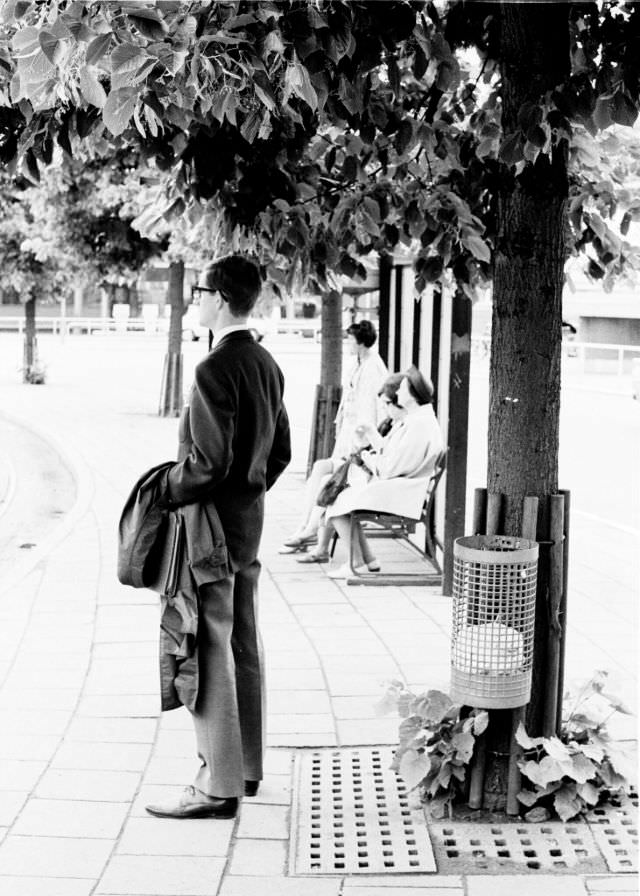 #51 Bus stop at Norra Bantorget, Stockholm, 1966