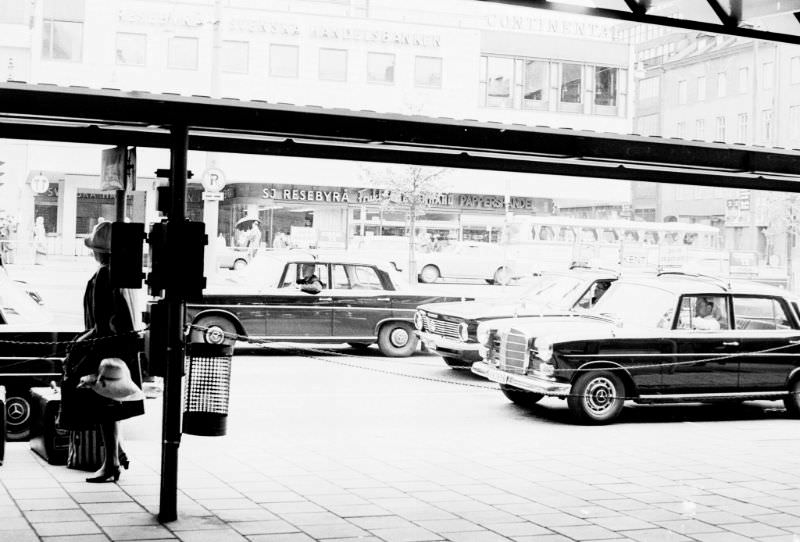 #57 Taxi station on Vasagatan in front of Centralen in Stockholm, 1966