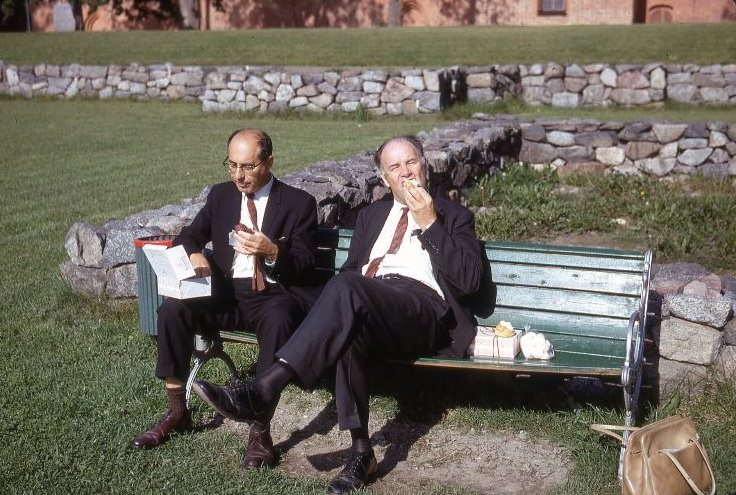 #36 Men eat a Swedish pastry, Sigtuna, Stockholm, 1960s
