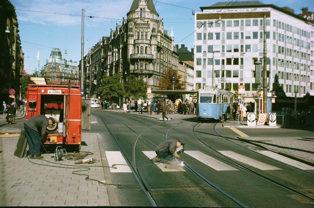 #12 Track maintenance at Stureplan in Stockholm, 1966