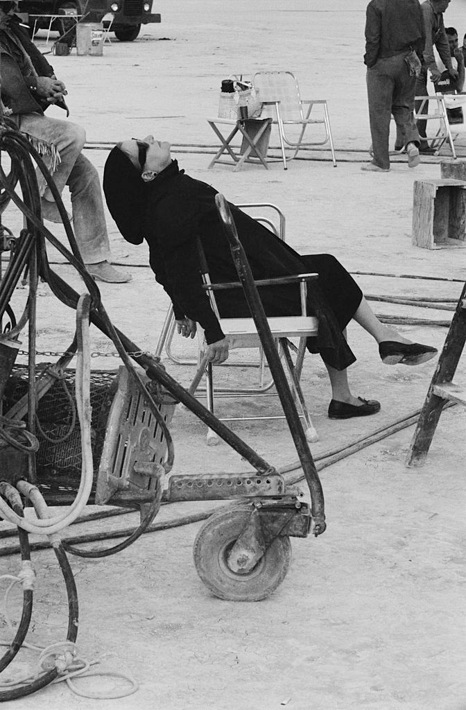 Paula Strasberg, the wife of ‘method’ teacher Lee Strasberg relaxes during the filming of ‘The Misfits’