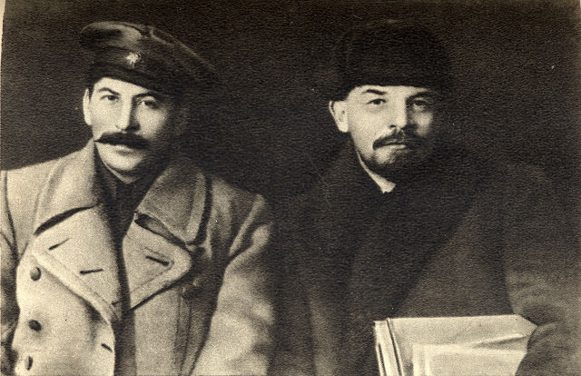#11 Joseph Stalin and Vladimir Lenin during the VIII Congress of the Party, 1919