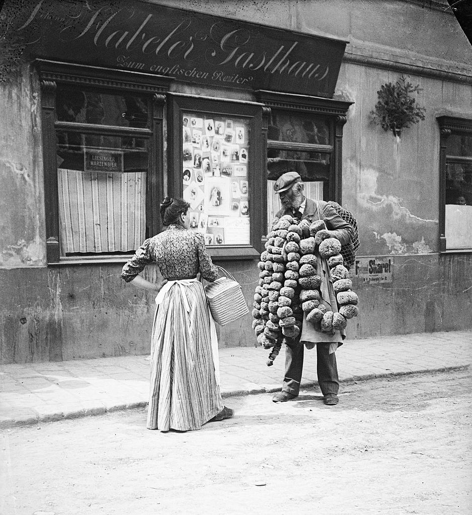 #8 A sponge-dealer in Vienna, 1900.