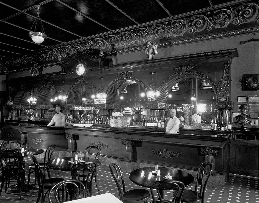 #2 Two men stand behind the bar at Schiek’s Cafe in Minneapolis, Minnesota. June 1, 1934.