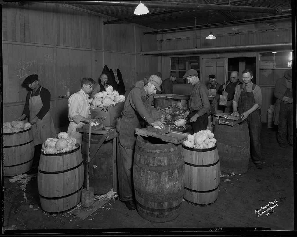 #4 Men Making Sauerkraut in Minneapolis, 1932.