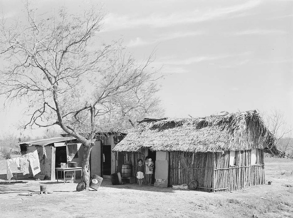 #24 Mexican day laborer’s hut near Santa Maria, Texas, February 1939.