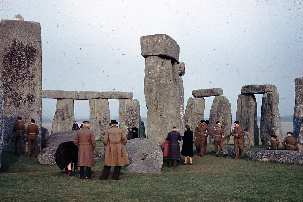 #23 Stonehenge with troops visiting, 1953
