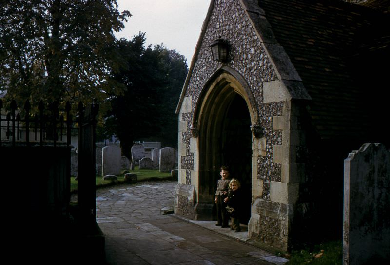 #18 Children outside unidentified church in England