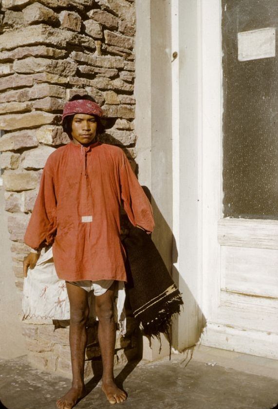 #2 Boy at entry of hospital Cuauhtemoc, 1950s