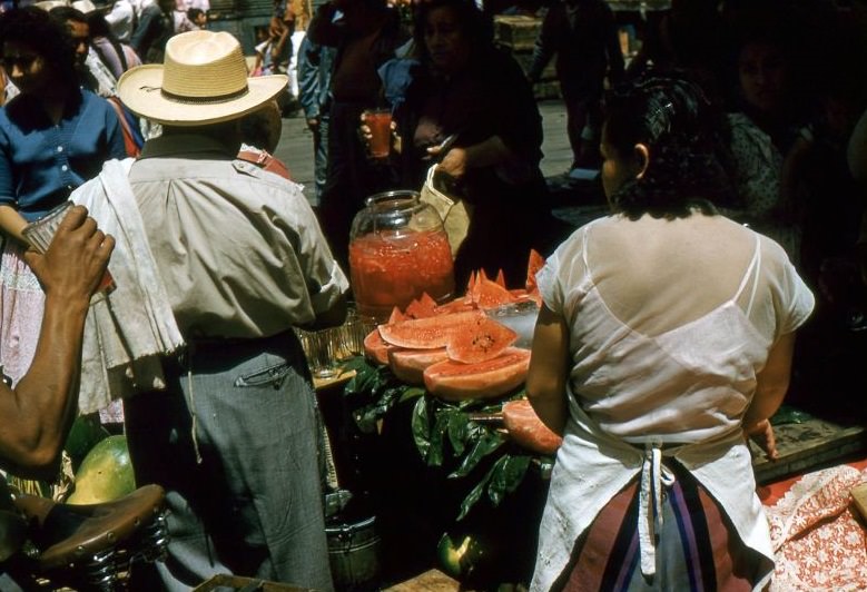 #61 Watermelon vendors. Mexico City, 1957