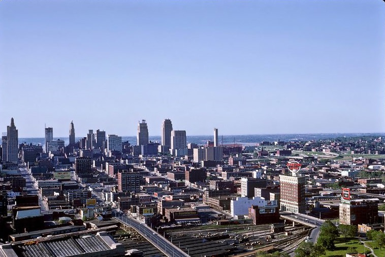 #2 Kansas City looking north from the Liberty Memorial, May 1964