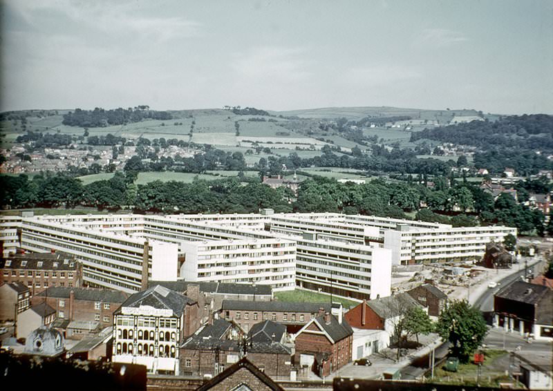 #51 View over the the Victoria Park housing estate in Macclesfield, around 1968.