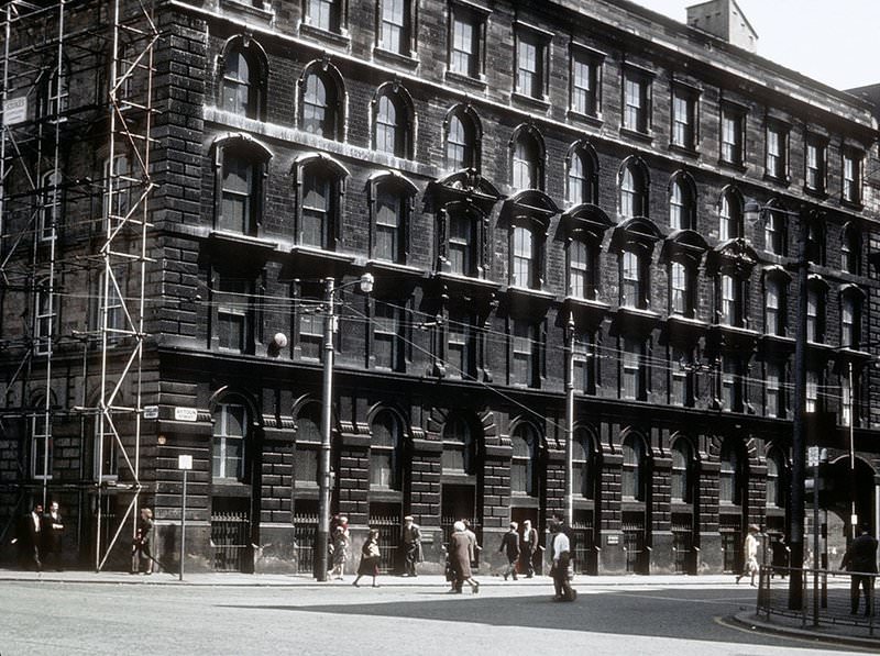 #28 The warehouse of James Brown & Son at the corner of Portland Street and Aytoun Street, 1960s.