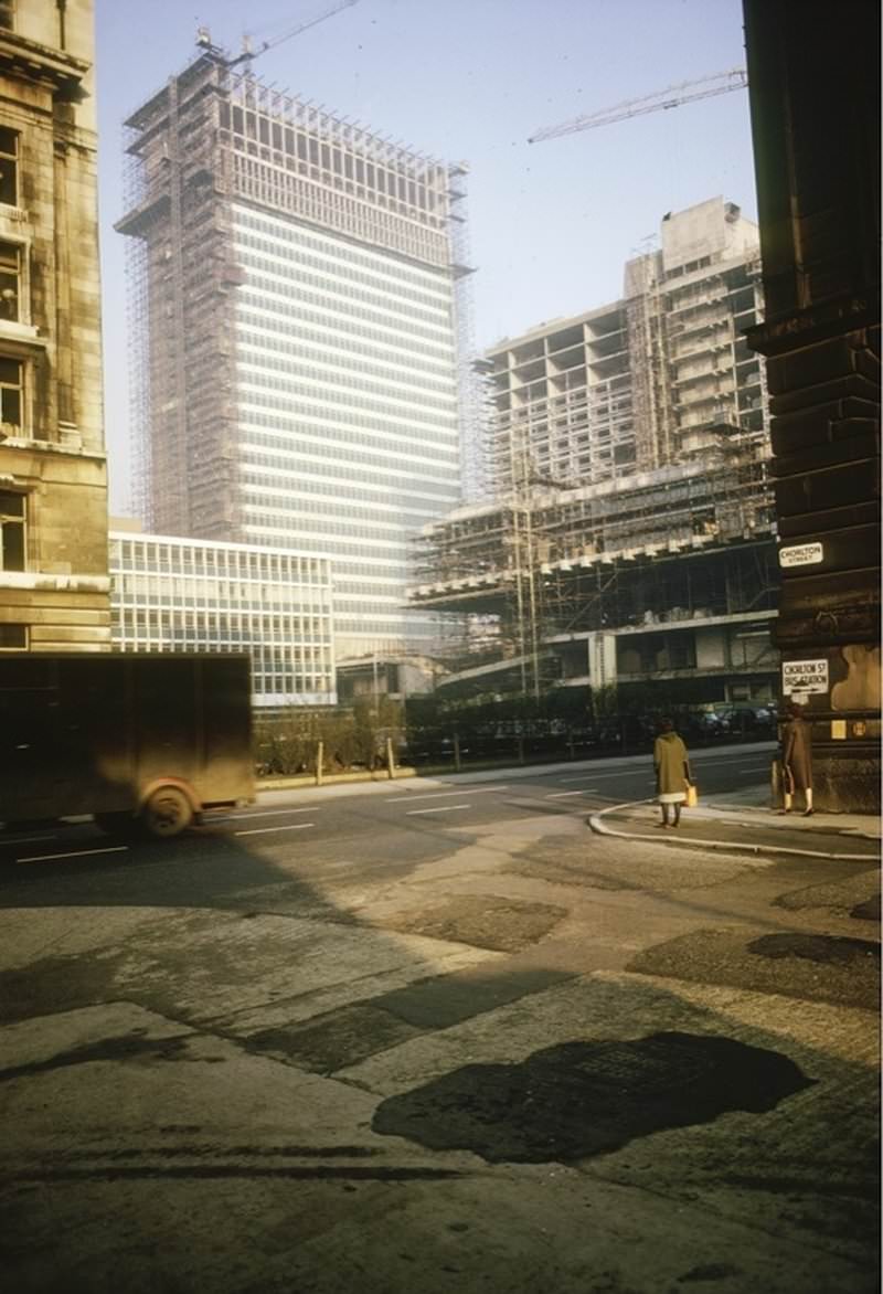 #41 Piccadilly Plaza development whilst under construction in early 1964.