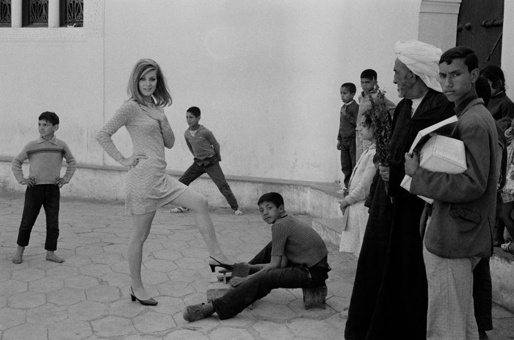 #69 Sarah Stephane on the set of the film ‘The Man Who Worth Billions’ directed by Michel Boisrond in 1967, Morocco.