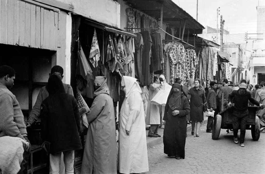 #75 Women in the medina of Rabat, Morocco in 1968.