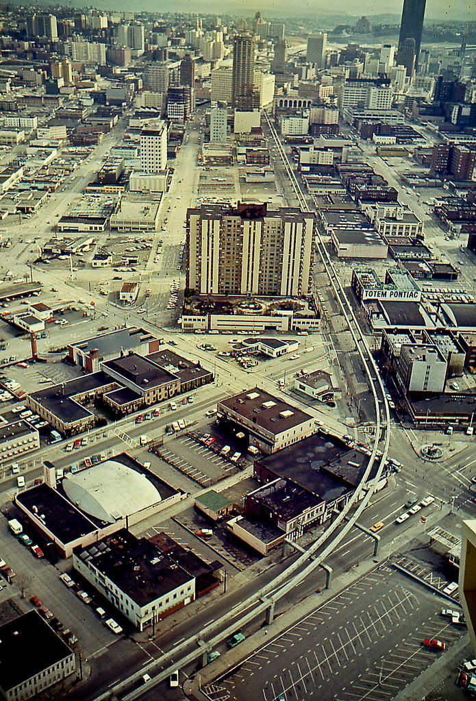 #1 Seattle belltown monorail From Spaceneedle, 1968