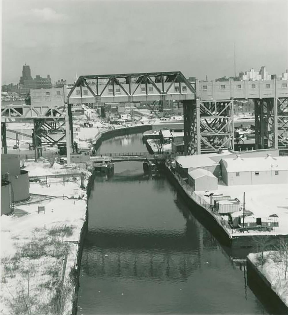 #22 Gowanus Canal and the Smith Street and 9th Street station, January 21, 1978.