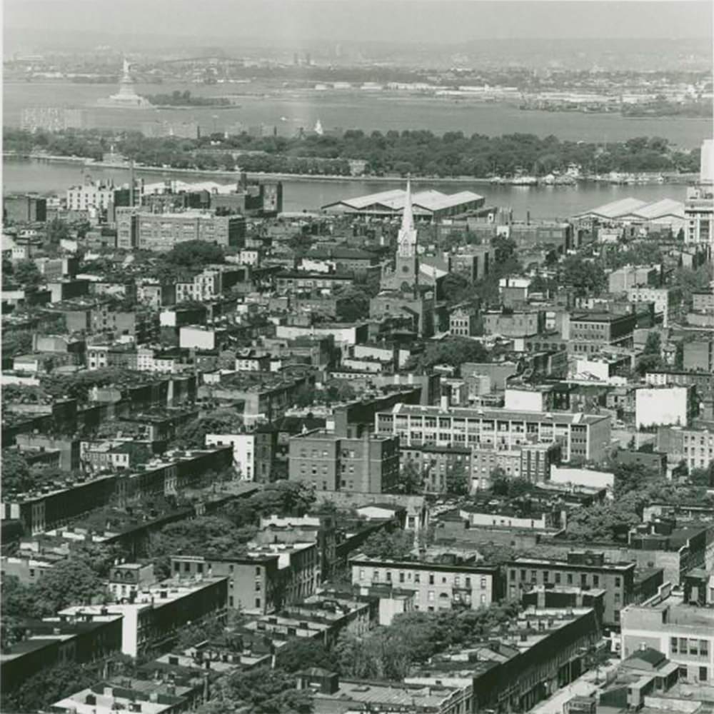 #23 View from the 26th floor of the Williamsburgh Savings Bank in Fort Greene, July, 1978.