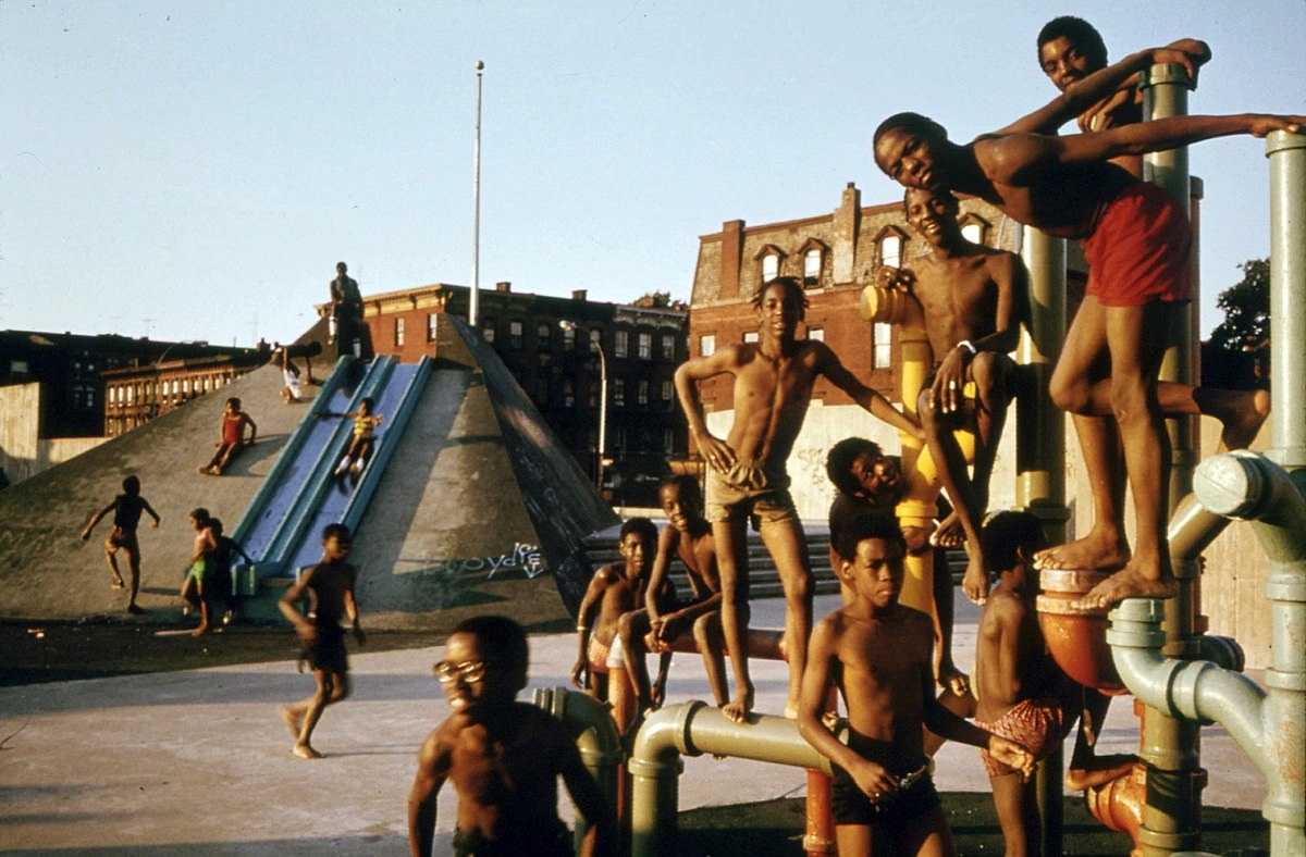 #48 July 4th Holiday at the Kosciusko Swimming Pool in Brooklyn’s Bedford-Stuyvesant District, July 1974.