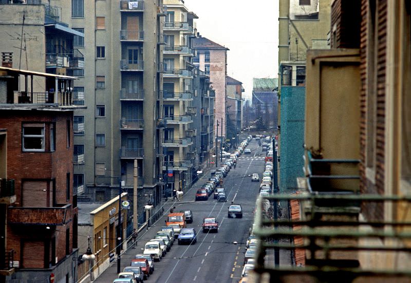 #38 Via Sismondi looking east, Milan, 1983