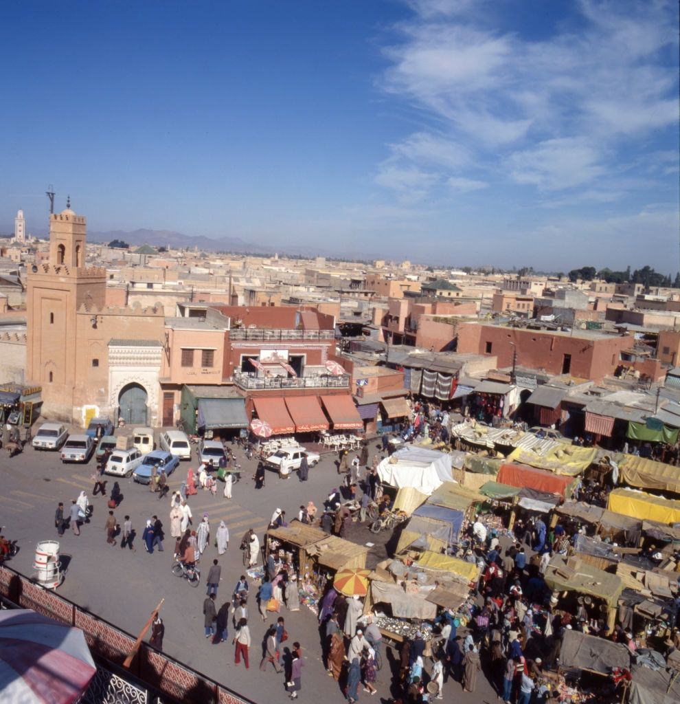 #10 The market on Jemaa el-Fna square in Marrakech, 1980.