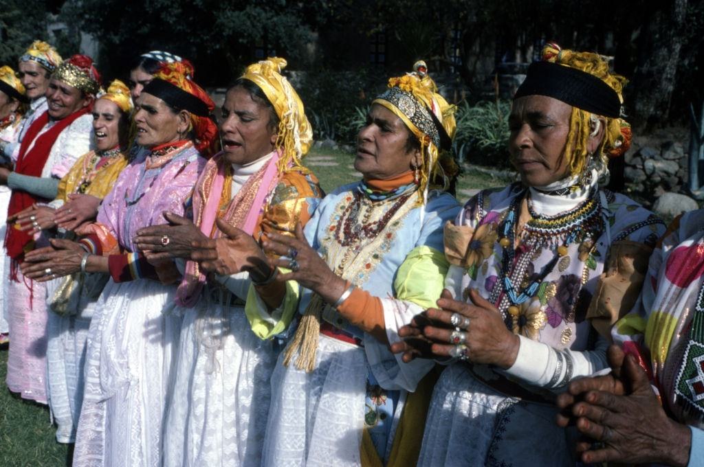 #17 Dancers at a traditional Berber gathering in Morocco, January 1980.