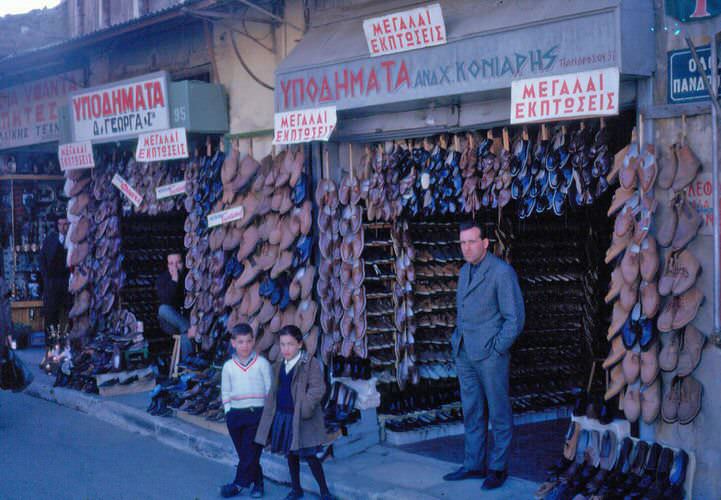 #38 Shoe stores on Pandrosou Street in Monastiraki.
