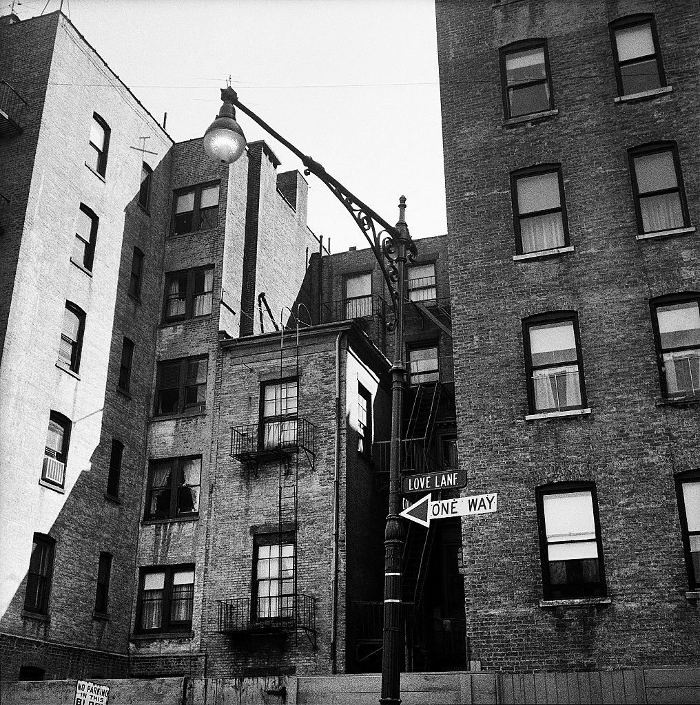 #66 A view of Love Lane in Brooklyn Heights in March 1958.