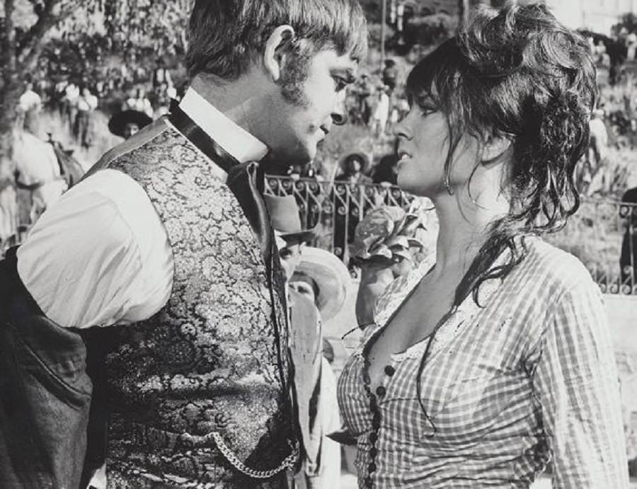 #22 Caroline Munro with Richard Widmark in the movie ‘A Talent for Loving’, 1969.