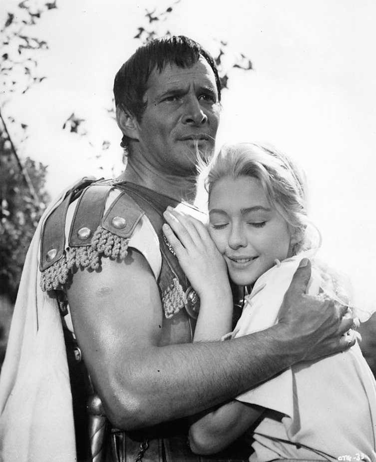#29 Christine Kaufmann with Fausto Tozzi in a scene from the film ‘Constantine And The Cross’, 1962.