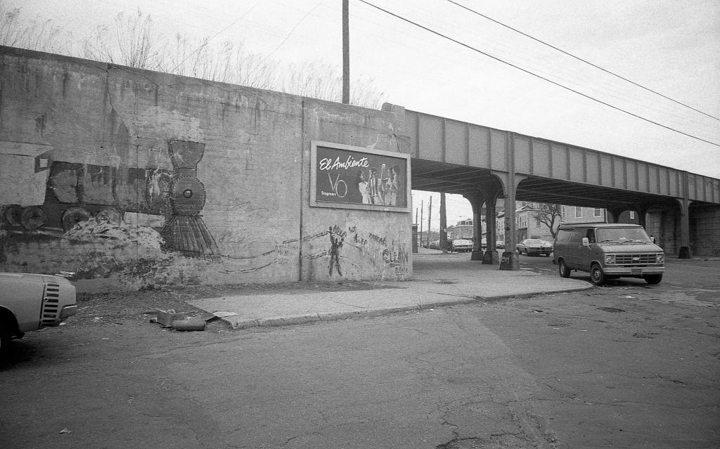 #2 Intersection of 45th Avenue and National Street, in the Corona neighborhood. Queens, New York, 1982.