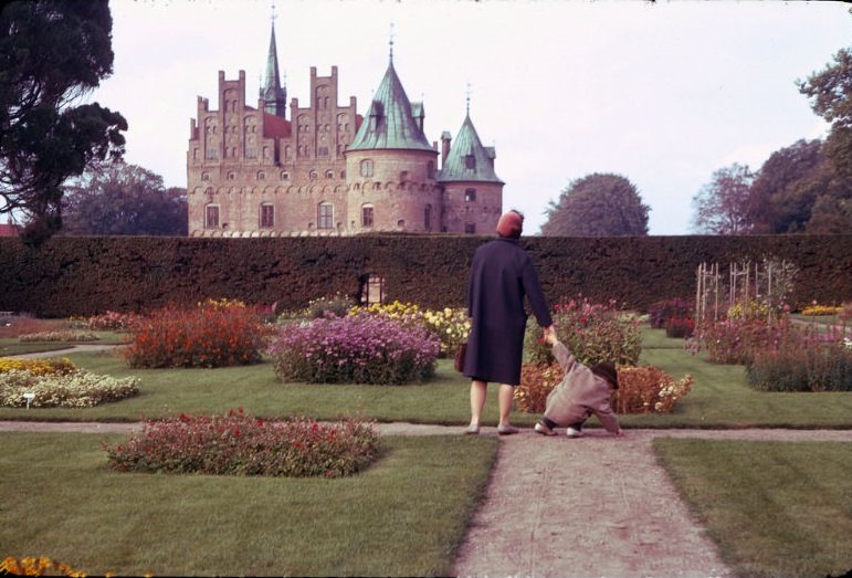 #19 Mother and son in the park around Egeskov Castle, Funen Island, Denmark