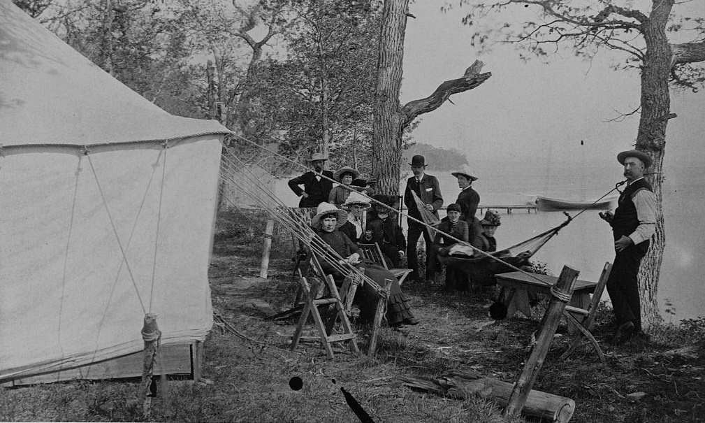 #18 The Townsend Camp on the shores of Detroit Lakes in 1886.