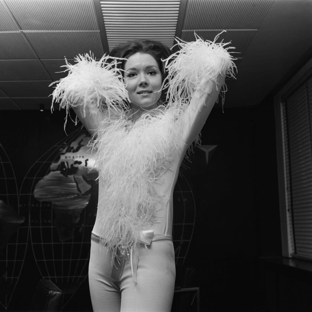 #17 Diana Rigg modelling her outfit for her appearance on ‘The Eamonn Andrews Show’, UK, 3rd December 1965.