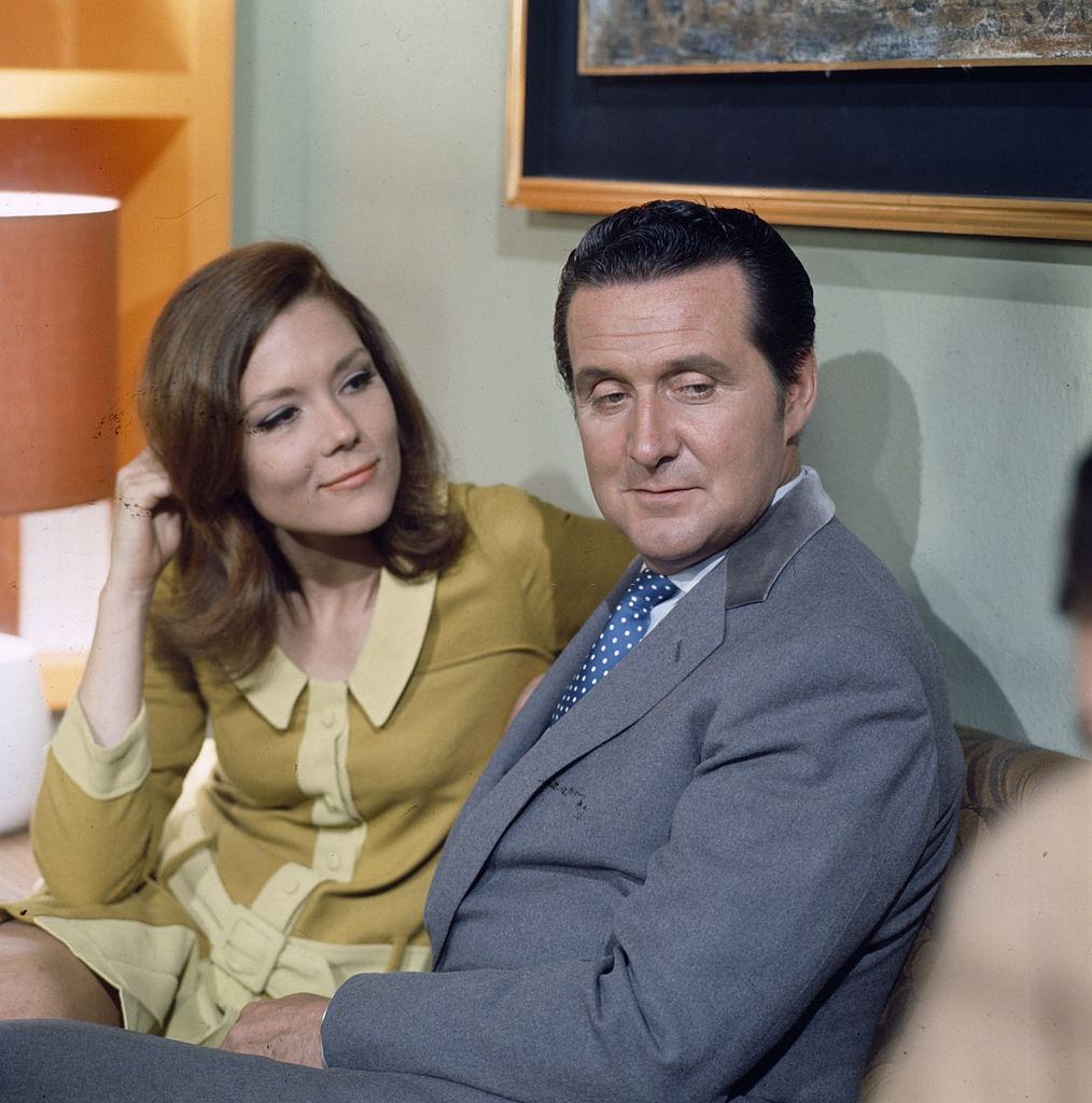 #36 Diana Rigg and Patrick Macnee during the filming of the television series ‘The Avengers’ in 1967.